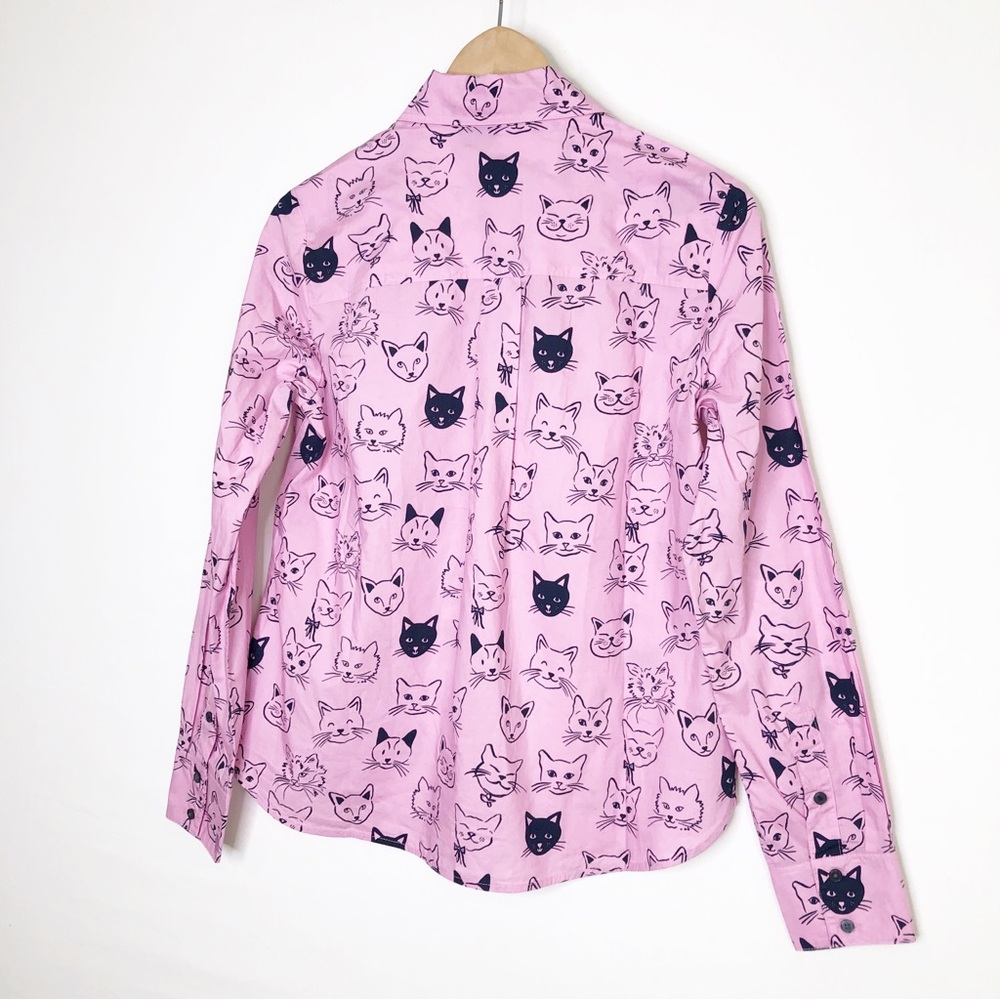 Boden black/Pink Cat Print Button-Up Shirt - Picture 5 of 12